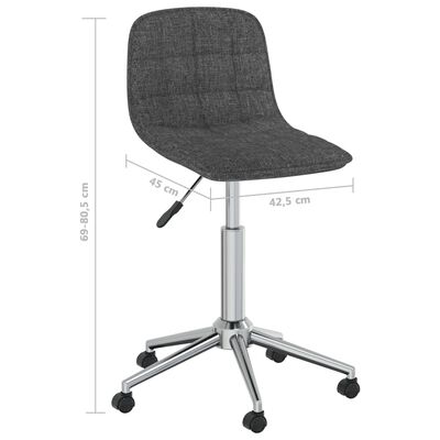 3086845 vidaXL Swivel Dining Chairs 4 pcs Dark Grey Fabric (334094x2)