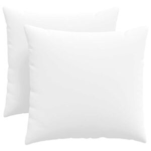 vidaXL Coussins de canap&eacute; 2 pcs Blanc 45 x 45 cm tissu