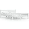 vidaXL Cadre de lit sans matelas blanc bois de pin massif 140x200 cm