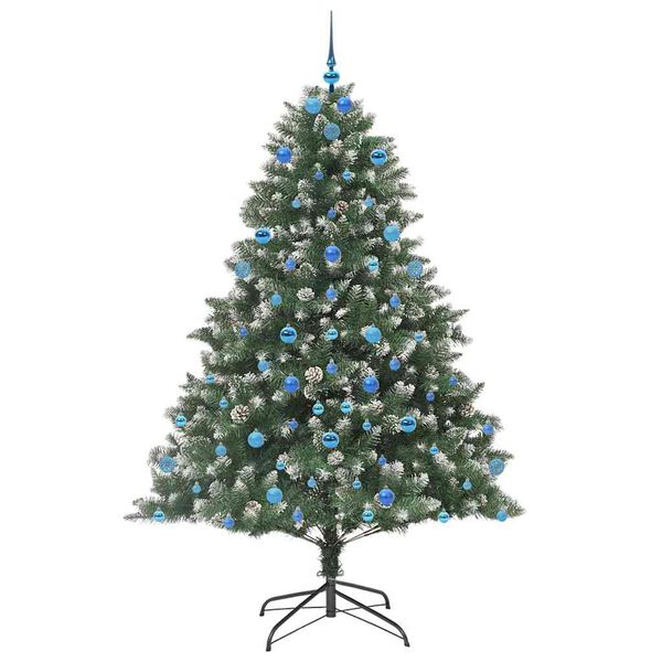 vidaXL Sapin de Noël artificiel Vert 210 cm PVC, plastique et acier