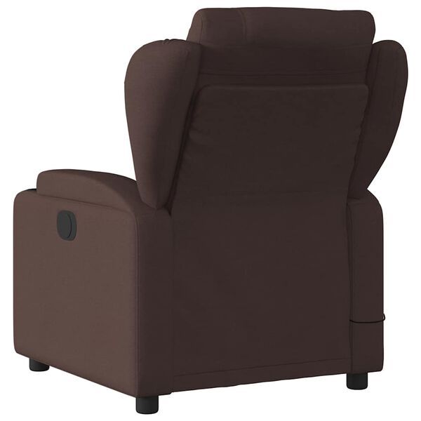 vidaXL Fauteuil de massage inclinable Marron fonc&eacute; Tissu