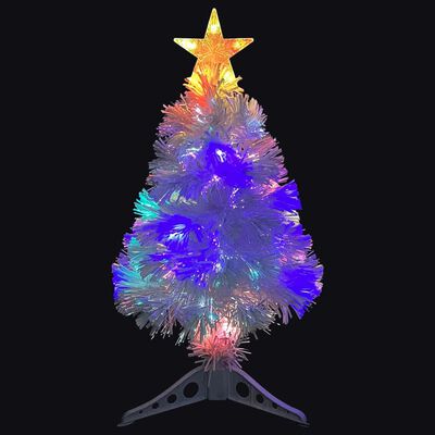 vidaXL Sapin de Noël artificiel avec LED Blanc 64 cm Fibre optique