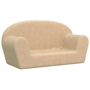 vidaXL Canap&eacute; pour enfants 2 places cr&egrave;me peluche douce