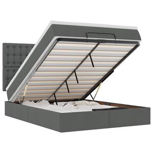 VidaXL Cadre de lit ottoman avec matelas gris fonc&eacute; 140x200 cm tissu