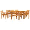vidaXL Ensemble de salle &agrave; manger pour jardin 9 pc Marron