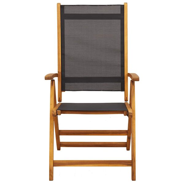 vidaXL Chaises pliables de jardin lot de 2 Bois d'acacia et textil&egrave;ne