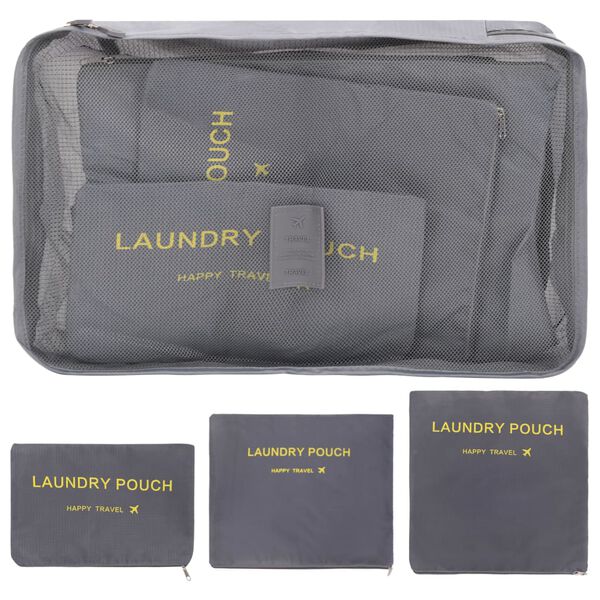 vidaXL Ensemble cube d'emballage de voyage 6 pcs Gris