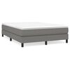vidaXL Sommier &agrave; lattes de lit avec matelas Gris fonc&eacute; 140x200cm Tissu