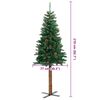 vidaXL Sapin de Noël mince Vert 210 cm PVC et bois de pin massif