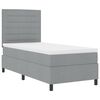 vidaXL Lit &agrave; ressorts avec matelas Gris clair 100 x 200 cm tissu