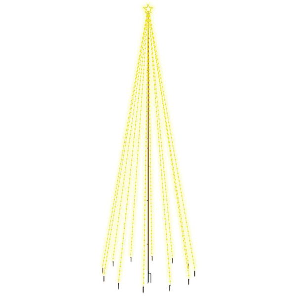 vidaXL Sapin de No&euml;l avec piquet 732 LED blanc chaud 500 cm