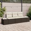 vidaXL Ensemble de canapé de jardin 3 pcs Marron et Crème polyrotin
