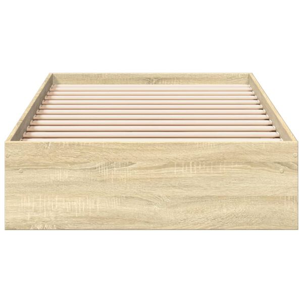 vidaXL Cadre de lit avec tiroirs sans matelas ch&ecirc;ne sonoma 90x200 cm