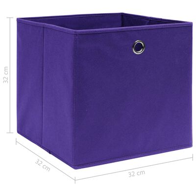 vidaXL Boîtes de rangement 4 pcs Violet 32x32x32 cm Tissu