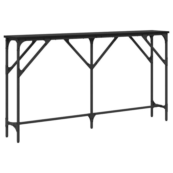vidaXL Table console Ch&ecirc;ne noir 140 x 23 x 75 cm