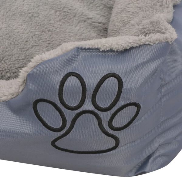 vidaXL Lit pour chiens avec coussin rembourr&eacute; Taille M Gris