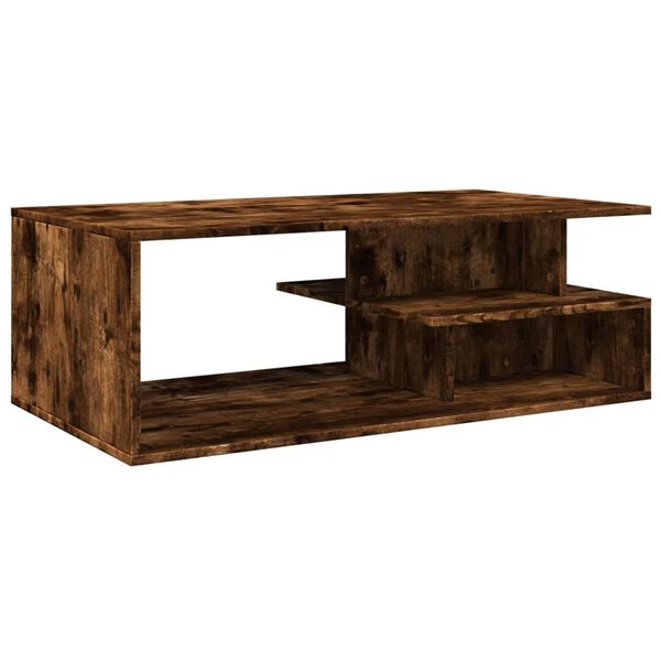 vidaXL Table basse ch&ecirc;ne fum&eacute; 102x55x35 cm bois d'ing&eacute;nierie