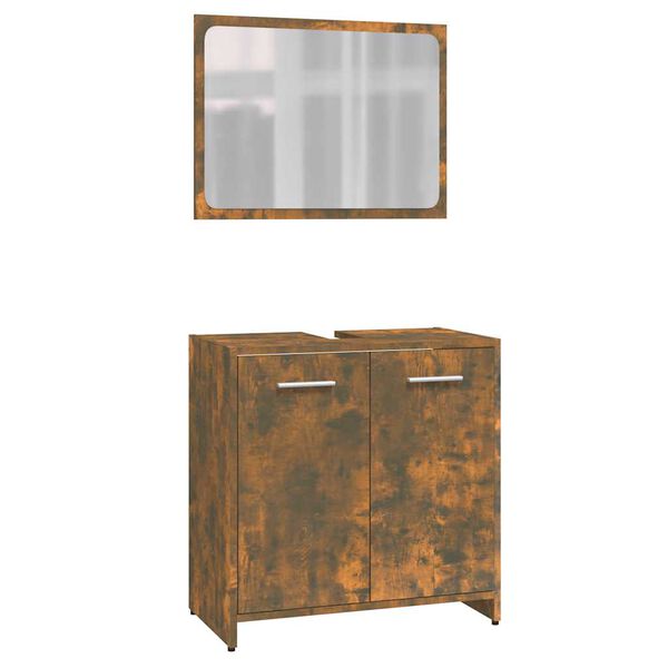 vidaXL Meubles de salle de bain Ch&ecirc;ne fum&eacute; Bois d'ing&eacute;nierie