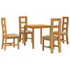 vidaXL Ensemble de salle &agrave; manger 5 pc Beige Bois de ch&ecirc;ne massif