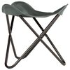 vidaXL Tabouret papillon Gris Cuir v&eacute;ritable