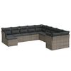 vidaXL Salon de jardin 11 pcs avec coussins gris r&eacute;sine tress&eacute;e