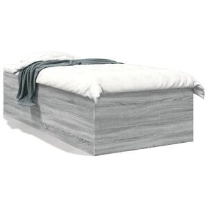 vidaXL Cadre de lit sans matelas sonoma gris 90x200 cm