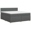 vidaXL Lit boxspring avec matelas Gris fonc&eacute; 160 x 200 cm Tissu