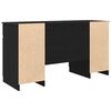 vidaXL Bureau avec porte Ch&ecirc;ne noir 140 x 49 x 76 cm Bois d'ing&eacute;nierie