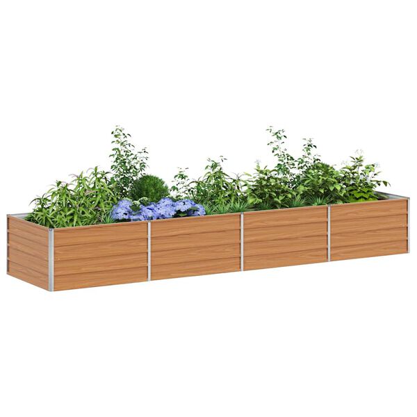 vidaXL Lit surélevé de jardin 320x80x45 cm Acier galvanisé Argenté