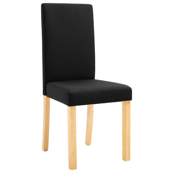 vidaXL Chaises &agrave; manger lot de 4 noir tissu