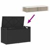 vidaXL Banc de rangement extérieur coussin noir 100 cm résine tressée