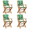 vidaXL Chaises pliantes 4 pi&egrave;ces Tissu vert et bois massif