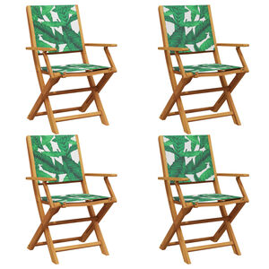 vidaXL Chaises pliantes 4 pi&egrave;ces Tissu vert et bois massif