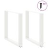 vidaXL Pieds de table &agrave; manger en U 2 pi&egrave;ces Blanc 80 x (72-73) cm Acier