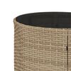 vidaXL Salon de jardin 3 pcs demi-rond beige résine tressée