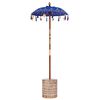 vidaXL Parasol balinais avec base Bleu 95 x 95 x 260 cm