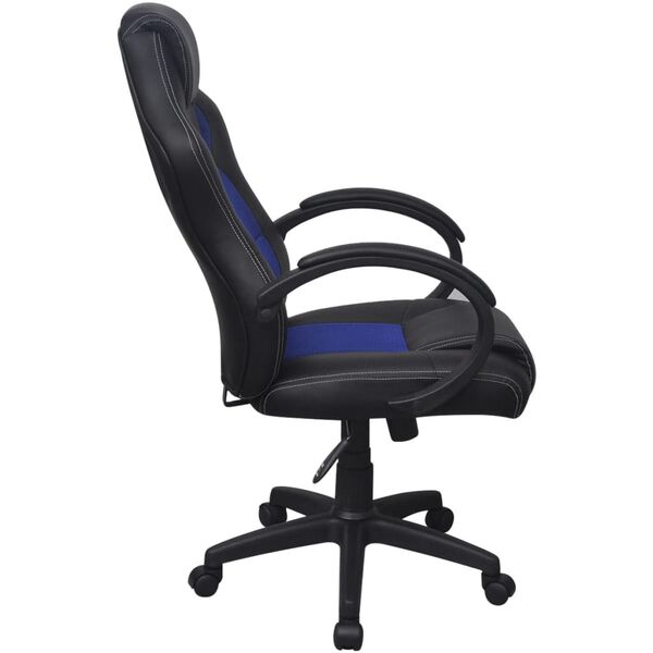 vidaXL Chaise de bureau en cuir artificiel Bleu