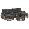 vidaXL Ensemble de canap&eacute; de jardin 7 pc Gris et Gris fonc&eacute; polyrotin