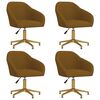vidaXL Chaises pivotantes &agrave; manger lot de 4 marron velours