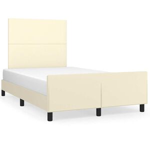 vidaXL Cadre de lit sans matelas cr&egrave;me 120x190 cm similicuir