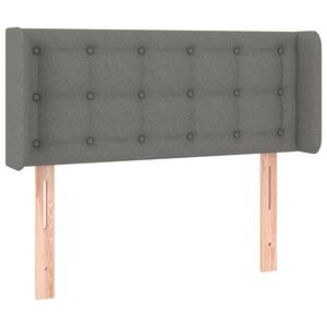 vidaXL T&ecirc;te de lit avec oreilles Gris fonc&eacute; 83x16x78/88 cm Tissu