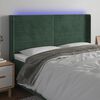 vidaXL T&ecirc;te de lit &agrave; LED Vert fonc&eacute; 163x16x118/128 cm Velours
