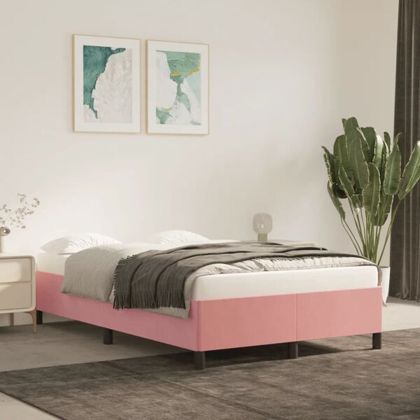 vidaXL Cadre de lit sans matelas rose 120x200 cm velours