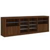 vidaXL Buffet avec lumi&egrave;res LED ch&ecirc;ne marron 202x37x67 cm