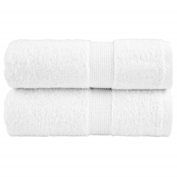 vidaXL Serviettes de toilette premium SOLUND 2 pi&egrave;ces Blanc 30 x 30 cm 600 g/m&sup2;