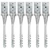 vidaXL Piquets au sol 6 pcs Argent&eacute; 8x8x57 cm Acier galvanis&eacute;