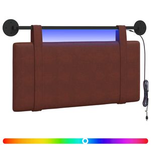 vidaXL T&ecirc;te de lit suspendue Brun Brillant PU antique