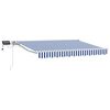 vidaXL Cadre de store manuel avec LEDs Bleu et Blanc 3 x 2,5 m