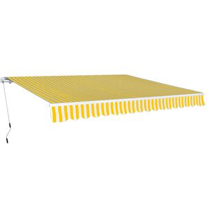 vidaXL Auvent pliable manuel 400 cm Jaune/blanc