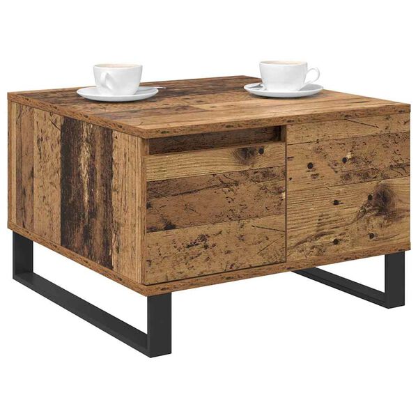 vidaXL Table basse Bois Ancien 55 x 55 x 36,5 cm Bois d'ing&eacute;nierie